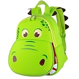 yisibo Mochila Infantil, Mochila para Niños de Dinosaurios Pequeños/Niñas Mochila 3D Bolsa De Mochilas para Niños Kindergarten,Mochila De Guardería 2-6 Años(Boca Grande Dinosaurio-Verde)