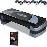 arteesol Step Fitness Cardio en Casa, Plataforma Steps Stepper Fitness Aerobic de Altura Ajustable(10/15/20 cm), Cardio para Ejercicios Gimnasia en Hogar/Gimnasio/Oficina, Carga Máx 250kg(78x30cm)