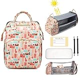 Mamimami Home Mochila para Pañales Bebe con Cuna 4 en 1, Bolsa para Pañales con Cambiador Mochila Carro Bebe Gran Capacidad Impermeable con Puerto de Carga USB para Teléfono Móvil