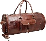 Jaald 60 Cm Bolso Bolsa Viaje Veliz Equipaje De Cuero Piel Grande Vintage para Cabina Fin Semana Gimnasio Deportes Carry-On Hombre Y Mujer
