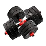 FUSIYU Mancuernas de 10KG,Juego de Mancuernas,Juego de Mancuernas Ajustables,Juego de Entrenamiento de Ajustable para Hombres y Mujeres,Mancuernas Pesadas para El Hogar