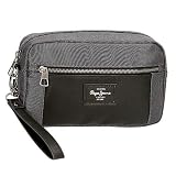 Pepe Jeans Bomber Bolso de Mano Gris 24,5x15x6 cms Poliéster y PU