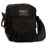 Pepe Jeans Denton Bandolera Pequeña Negro 15x19x6 cms Poliéster Reciclado