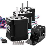 Stepper Motor, Longruner 3 Packs Nema 17 Stepper Motor 1.7A 0.59 Nm 84oz.in 48mm Body w/ 1m Cable & Connector for 3D Printer/CNC with Motor Mounting Bracket and 36mm M3 Screws LQD03 …