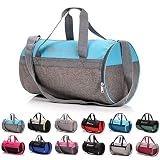 meteor Bolsa Deporte Viaje Gimnasio con Compartimento Separado para Zapatos Duffle Bag para Hombre Mujer Ultraligera Plegable Bolsa Deportiva 25 L Yoga Bolsa Fin de Semana (Azul/Melange Gris, 25 L)