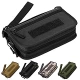 Selighting Monedero Moda Nylon Estilo Militar Táctical Cartera de Embrague Hombre Casual Largo Billetera Grande Cartera de Men con Cremallera para Llaves,Tarjetas,Telefono Movil 6 Pulgadas (Negro)