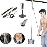 Accesorio de Entrenamiento para Antebrazos, poleas Gimnasio,Pesos de muñeca para antebrazo con Brazos y Cuerdas, Entrenador de Resistencia de Rodillos Equipo para Ejercicios