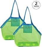 Bolsa Plegable de Malla de Playa, 2 Piezas Bolsa de Juguetes de Almacenamiento para al Aire Libre Natación Piscina Viajes Toallas