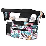 Bolso Carrito Universal, Bolso Silla Paseo Bebe, Momcozy Bolsos Organizador Carro para con 2 Sujetavasos Portavasos Aislados, Correa para el Hombro y Espacio de Almacenamiento Grande, Multicolor