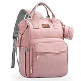 Viedouce Mochilas para Pañales Biberones, Bolso del Bebé Mamá,Impermeable con Estilo Oxford Bolso Pañal de Gran Capacidad, con Portátil Cambiador y 2 Piezas Ganchos Carrito Bebé (Rosa claro)