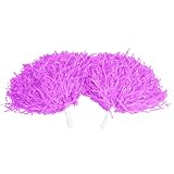 Keenso 2 Piezas de Pompones de Porristas, Pompones de Pompas de Animadora, Accesorios Deportivos de Baile para Fiestas, (Púrpura)