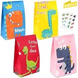 LOVEXIU Bolsa de Dulces de Dinosaurio,20pcs Bolsa de Papel Dinosaurio,Bolsa de Regalo Cumpleaños,Bolsas de Candy,Papel Regalo Bolsas para Niños Suministros Fiesta