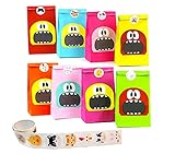 40 Bolsas para chuches, bolsitas para regalos de monstruos, bolsas cumpleaños infantil (Cinta con pegatina), bolsas regalo,regalos cumpleaños, bolsas de papel, detalles cumpleaños infantiles