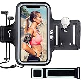 Gritin Brazalete Deportivo para Correr, Brazalete Móvil Deportivo Ajustable contra Sudor Correa de Extensión para Phone 12/12 Pro/11 Pro/Phone XS/X/Phone 8/7 y Otros Teléfonos de Menos de 6.1'