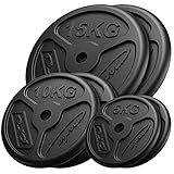 Marbo Sport Juego de Pesas Delgadas de Hierro Fundido 2 x 15 kg + 2 x 10 kg + 2 x 5 kg MW-2x15KG_2x10KG_2x5KG-SLIM