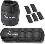 Sportneer - Juego de 2 Pesas para Tobillo y muñeca (454 g hasta 3,18 kg), Color Negro