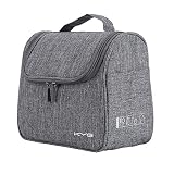 KYG Bolsa de Aseo Colgante Organizador Cosmético de Viaje Ducha Bolsa de Baño para Hombres Mujeres Resistente al Agua Gris