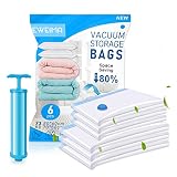 Bolsa para Vacío de Ropa, EWEIMA 7 Piezas (3 Medianas 80x60cm, 3 Pequeñas 70x50cm, 1 Bomba) Bolsas de Almacenamiento al Vacío Ahorro de Espacio para Guardar Ropa, Ropa de Cama, Mantas, Almohadas