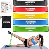 Panathletic Bandas Elasticas Fitness, Set de 5 Gomas – 5 Niveles de Resistencia, Guía de Ejercicios, eBook en Español y Bolsa – 5x banda musculacion, cintas para gluteos, goma elastica, elasticos, resistance bands