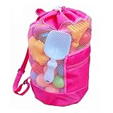 Llevar Juguetes de Playa Bolsa de Malla Bolso de Asas de Arena de Playa Bolsa de malla para playa Mochila con cordón Bolsas de Malla para Aire Libre Natación Piscina Viajes Toallas Juguetes(Rosa)