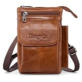 Hengwin Cuero Mariconeras Para Hombres, Bolsitos para Moviles, Pequeño Mochila, iñonera De Viaje para Dinero compatible con iPhone 12 11 Pro Max XR 8 7 6S plus, Xiaomi Redmi Note 10 Poco X3 Pro Mi 11
