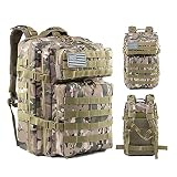 Delgeo Mochila Táctica Militar, 45L Gran Capacidad Mochila Crossfit, Plegable Impermeable Mochila Supervivencia, Montañismo, Senderismo, Trekking, Acampada, Aventura o Viajes, Camuflaje