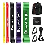 Bandas Elasticas Fitness Bandas de Resistencia 5pcs Bandas Elasticas Gluteos Loop Bandas elésticas de Resistencia con Manijas y Bolsa de Transporte para Yoga Fuerza Fisioterapia