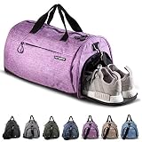 Fitgriff Bolsa Deporte - Mujer & Hombre - Macuto con Zapato y Compartimento Húmedo - de Gimnasio, Viaje, Gym, Fitness, Sport - Duffel Bag (Purple, 48 x 26 x 25 cm (Small))
