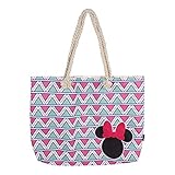 Cerdá, Bolso de playa de Minnie Mouse-100% Algodon Unisex niños, Rosa, 52 cm
