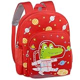 Mochilas Infantiles Mochila para Niños para Niños de 2-5 Años Infantil para Niños Primaria Pequeña Guardería Mochila Preescolar Dinosaurios Mochila,Rojo
