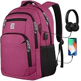 marcello Mochilas Escolares Bolso de Escuela Adolescente Mochila Hombre Mochila Mujer,Mochila antirrobo Impermeable,Mochila para portátil Multiusos Daypacks con Puerto de Carga USB (15,6' Rosa)