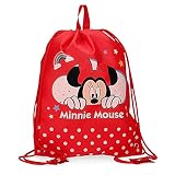 Disney Bolsa de Merienda Minnie Rainbow, Rojo, 27x34 cm