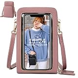 Bolso de Teléfono Móvil con Pantalla Táctil para Mujer,Bandolera Pequeña, Cuero PU Crossbody Bolsa con Ranuras para Tarjeta y Correa Ajustable,Regalos para el Dia de la Madre