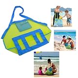 Cisixin Bolsa Plegable de los Niños Bolsa de Almacenamiento de Juguete Bolsa de Playa (Verde + Azul)
