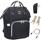 Pañal Bolso Mochila, Bolso de Viaje Gran Capacidad Impermeable Bolsos Cambiadores Multifunción para Cuidado de Bebé y Mamá viajes con Cambiador y Ganchos Carrito Bebé (negro2)