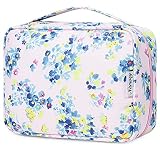 Bolsa de aseo colgante de viaje, organizador cosmético de maquillaje, para mujeres, niñas, niños, impermeable, flor rosa, Tamaño libre,