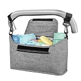 Yoofoss Bolsa Organizadora de Cochecitos para Mamá, Bolsa Carrito Bebe, Universal cochecito de bebé para Todos Los cochecitos (gris)