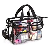 Bolsa transparente, bolsa de almacenamiento de cosméticos EVA bolsa de viaje portátil de maquillaje para mujeres y niñas bolsas de aseo impermeables bolsa de hombro para viajes de playa