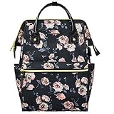 KROSER Mochila para Portátil 15,6' Mochila Universitaria Elegante con Puerto USB Impermeable Bolsa para Laptop Mochila Informal para Viajes/Negocios/Mujeres/Chicas (PATRÓN Rose 3) Laptop Backpack