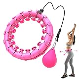 Bluefire Hula Hoop para Adultos, 24 Secciones Smart Hula Hoop Fitness Masaje, Ajustable Masaje de Neumáticos y No Se Caen, Hula Hoop Artefacto de Pérdida de Peso (Rosa)