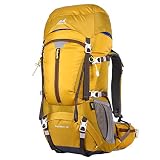 Eshow 50L Mochilas de Acampada Multifuncional Mochilas de Senderismo de Nailon Impermeable Mochilas de Montaña para Viajes de Unisex Color Amarillo