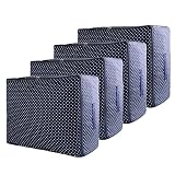 ZCHI 4 Piezas Bolsa de Almacenamiento Debajo de la Cama de Tela Oxford Gruesa Plegable Organizador de Edredones Manta Ropa de Polvo con la Cremallera Guardar la Ropa Edredones Ropa de Cama Almohadas