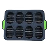 Chikanb Molde para Pan francés Antiadherente, Mini Baguette Hornear Bandeja, Perforada Molde para Hornear Pan de Barra Francesa Molde de Baguette, Pan Francés, Panecillos de Pan, 34.5 CM