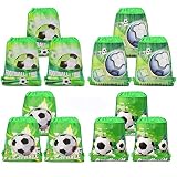 INTVN 12 Piezas Bolsas con cordón de fútbol Bolsa Regalo Cumpleaños Escolar Bolsas Tela no Tejida para niños Regalo Fiestas Infantiles fútbol cumpleaños de niños