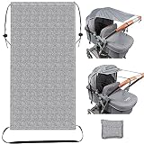 Toldo Protector Solar Cochecito, Parasol Carrito Bebe Universal, Funda Impermeable para Cochecito Protección UV - Gris