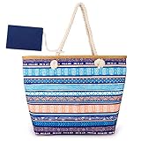 Bolso de Playa Grande Bolso Grande con Asa de Cuerda para Playa Bolsa de Playa para Mujer, Totalizador de Lona de Verano Shopper Bolsa de Hombro Estilo