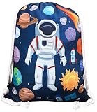 HECKBO Bolso de Gimnasia para niños con Motivos espaciales de Astronauta Unisex | Jardín de Infancia, guardería, Viajes, Deportes | Adecuado como Bolsa de Gimnasia, Mochila, Bolsa de Juego
