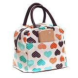Tpocean Bolsa de Almuerzo, Impermeable Lovely Canvas Lunch Box para Mujeres Niños Niñas Adultos