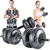 Deiris Mancuernas 30~35kg o 8~16kg 2in1 Ajustables Mancuernas Agua Juego de Mancuernas Mancuernas de Viaje Mancuernas portátiles Suave Mancuernas Gimnasio en casa Negro/Gris/Azul(Negro)