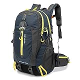 Lixada 40L Resistente al Agua Mochila, Portátil Mochila Trekking, Laptop Daypack, Durable Impermeable, para Escalada, Viajes, Actividades al Aire Libre (Azul oscuro)